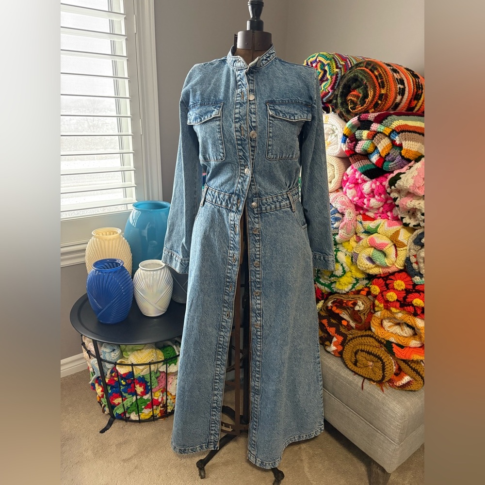 Zara Denim Long Sleeve denim dress